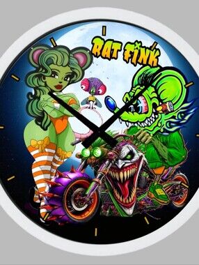 Rat Fink Neon Green Art Wall Clock - Home Wall Decor